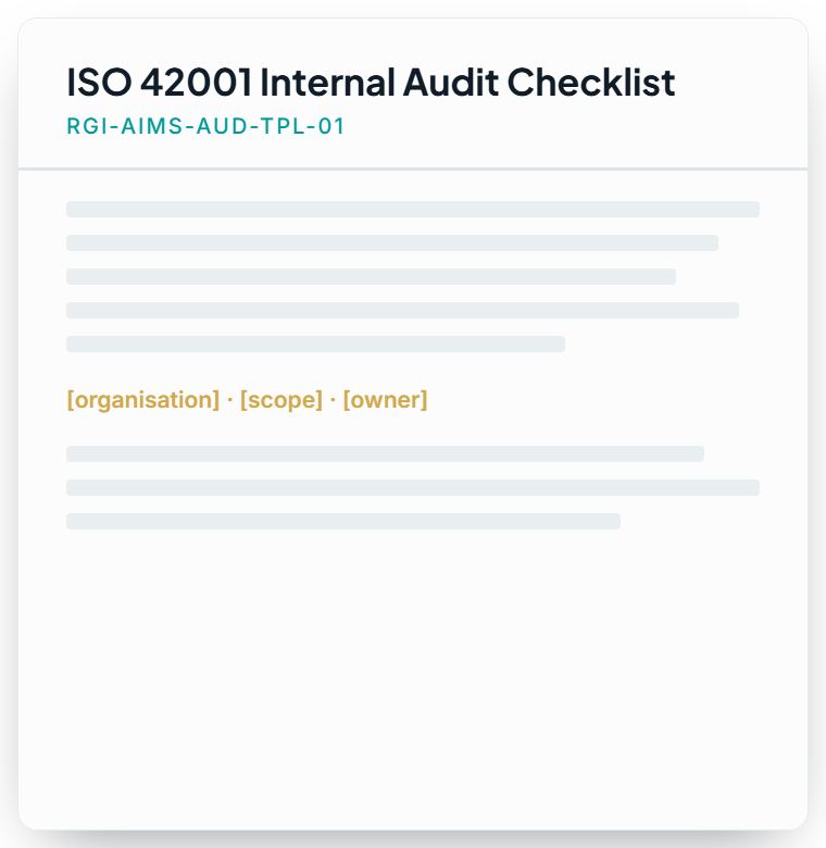 ISO/IEC 42001 Internal Audit Checklist
